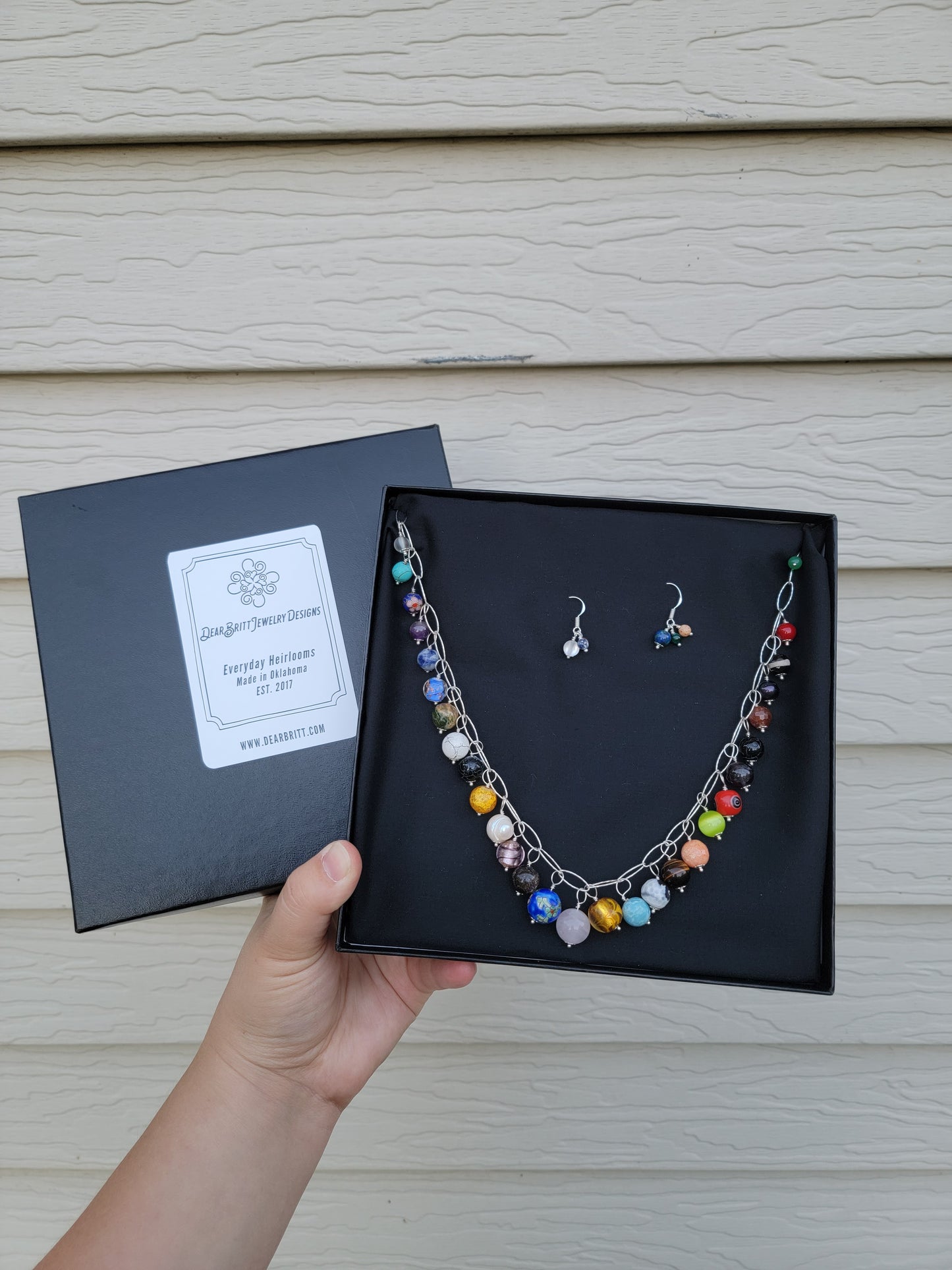 The Library Drop Set - .925 Sterling Silver Necklace & Earring Set