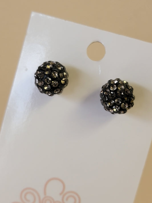 Gray Sparkle Stud Earrings