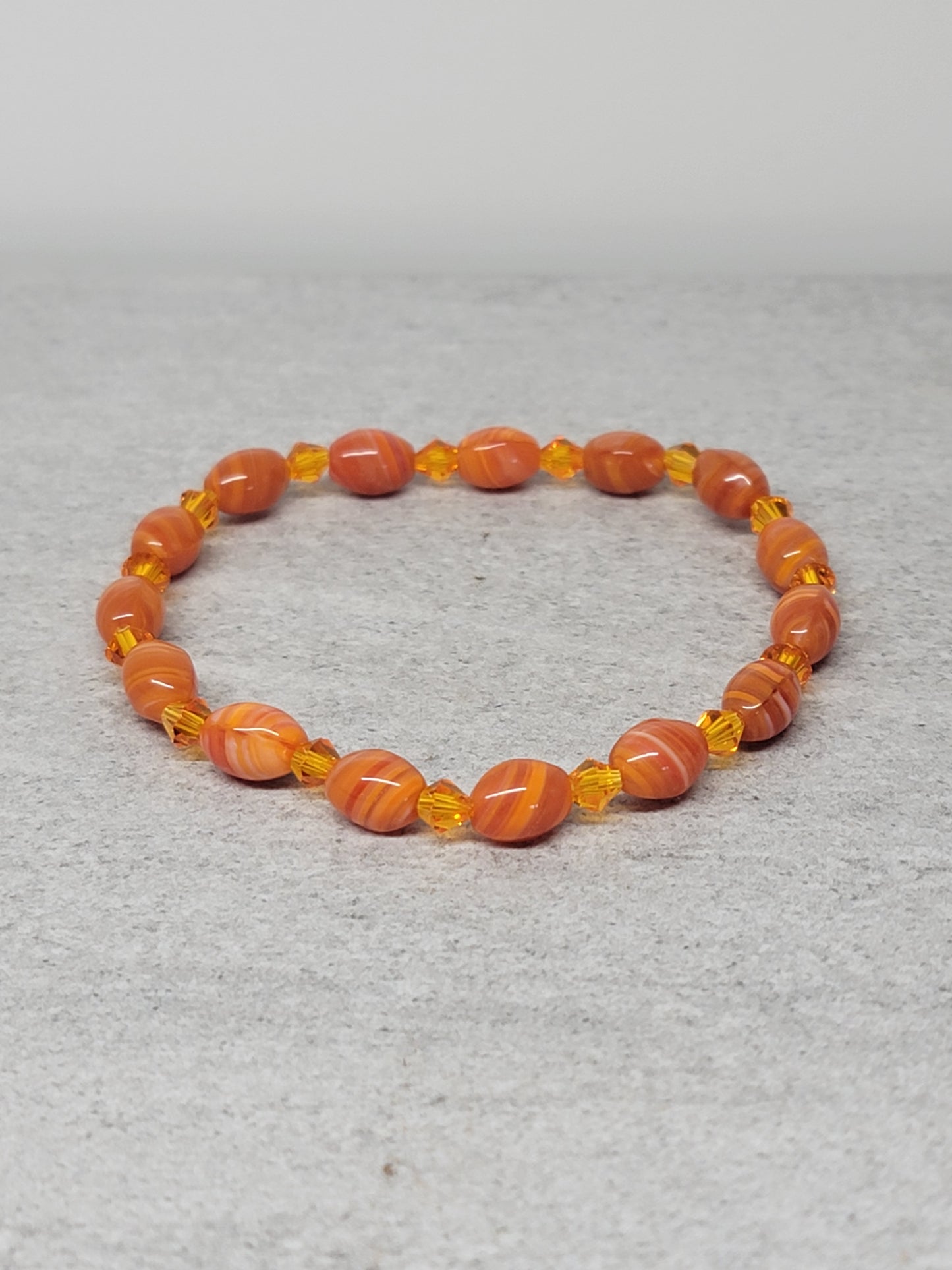 Orange & Crystal Bracelet