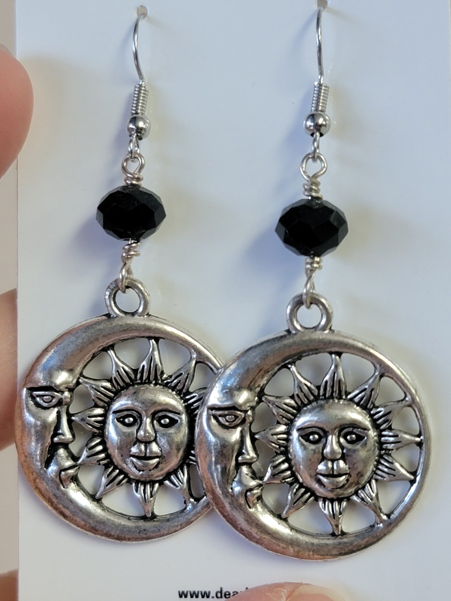 Silver Sun & Moon Earrings