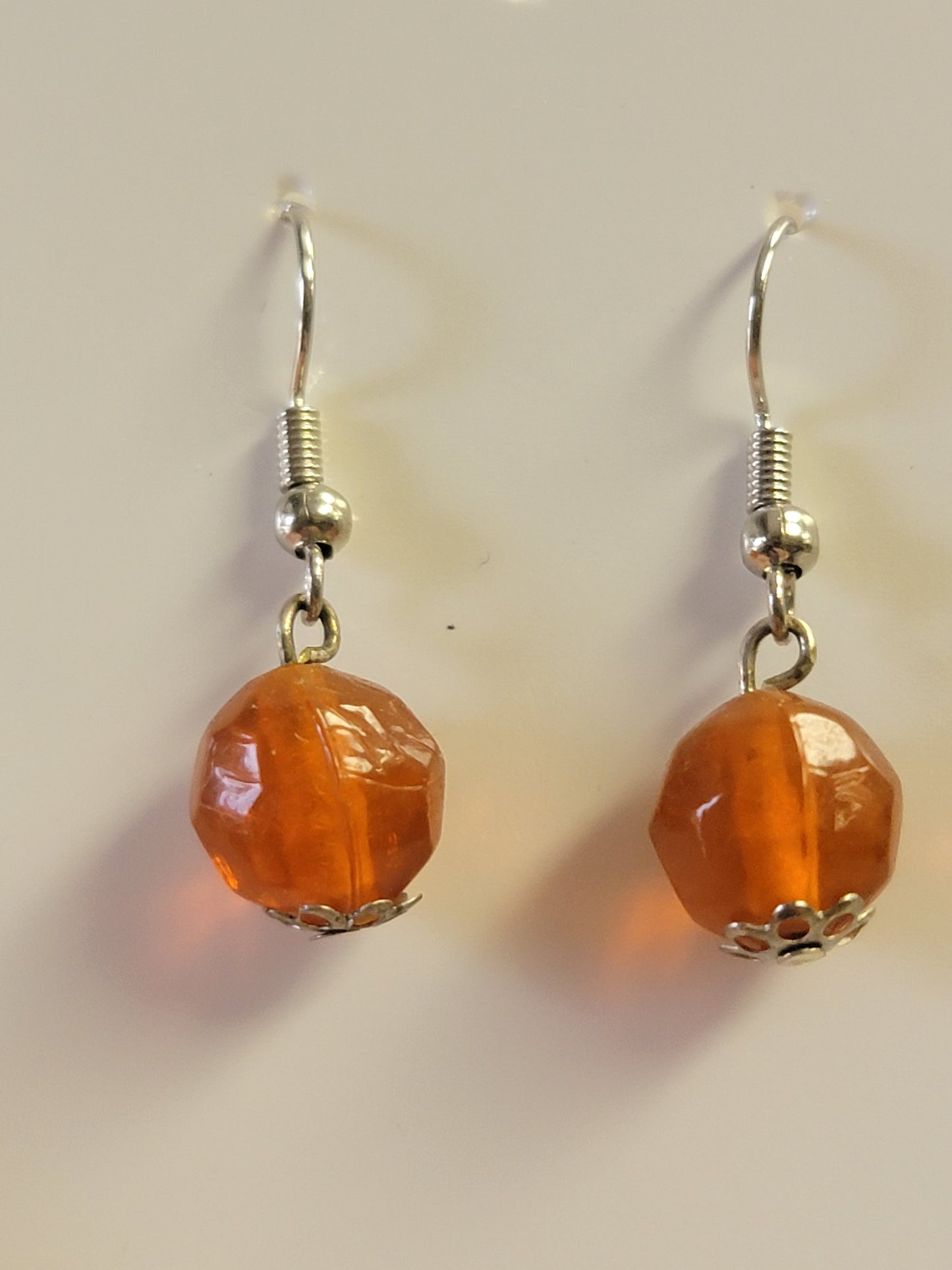 Orange Glass Bead Earrings