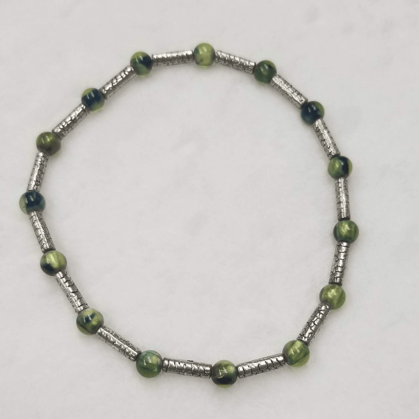 Silver & Green Anklet - DearBritt