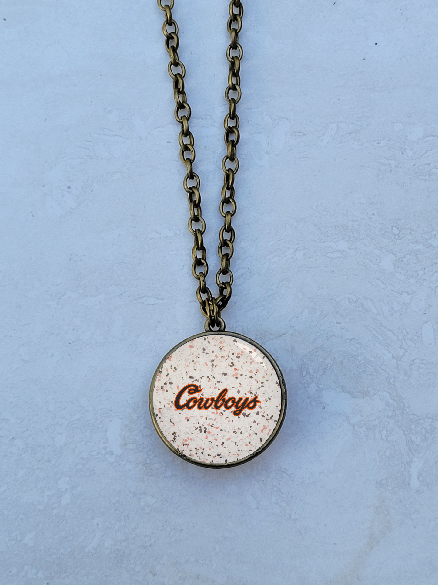 OSU, Speckled, Brass Double Sided Necklace - Made to order - Customizable