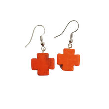 Orange Cross Earrings - DearBritt