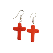 Orange Cross Earrings - DearBritt