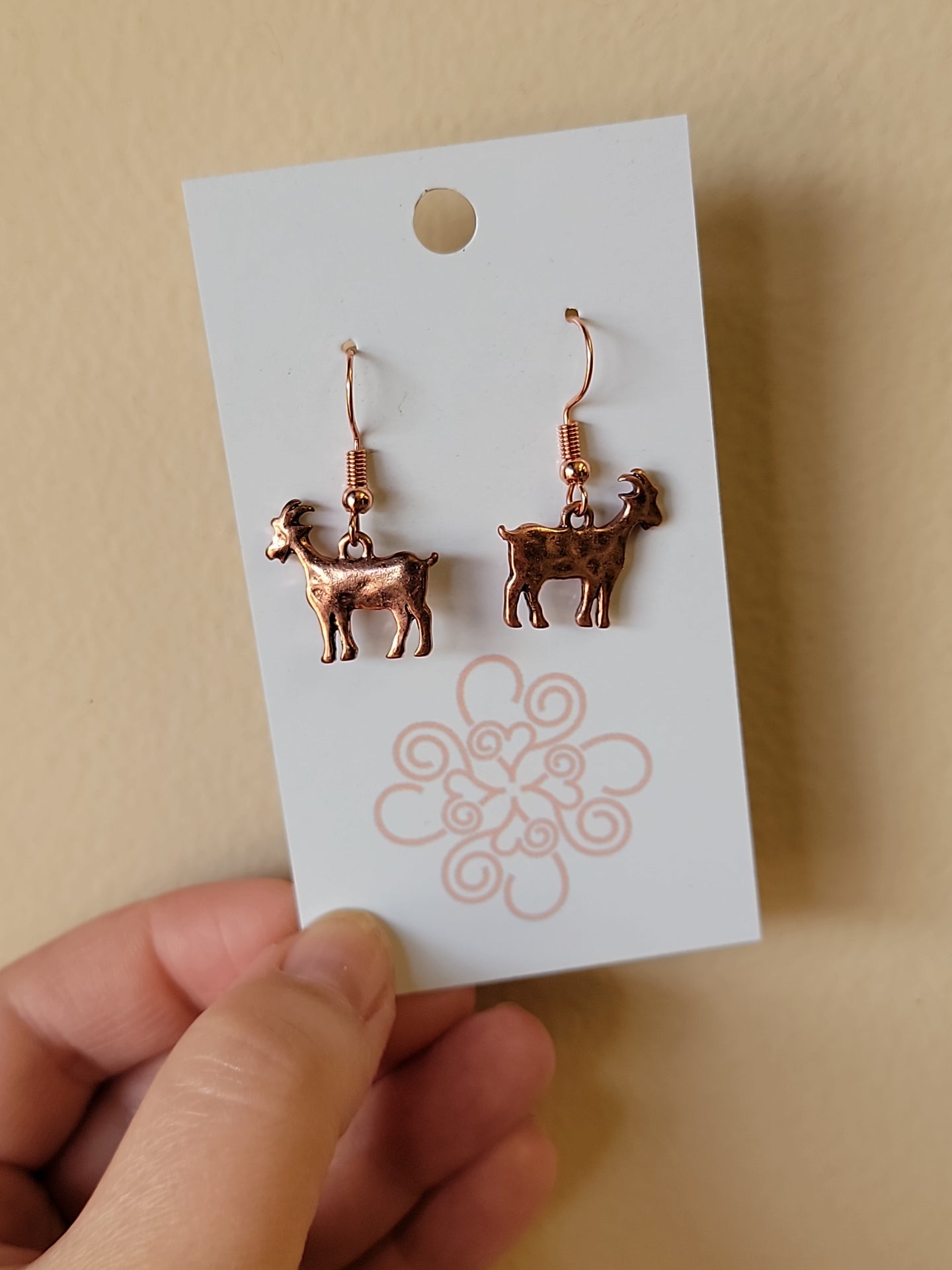 Goat Earrings - Copper