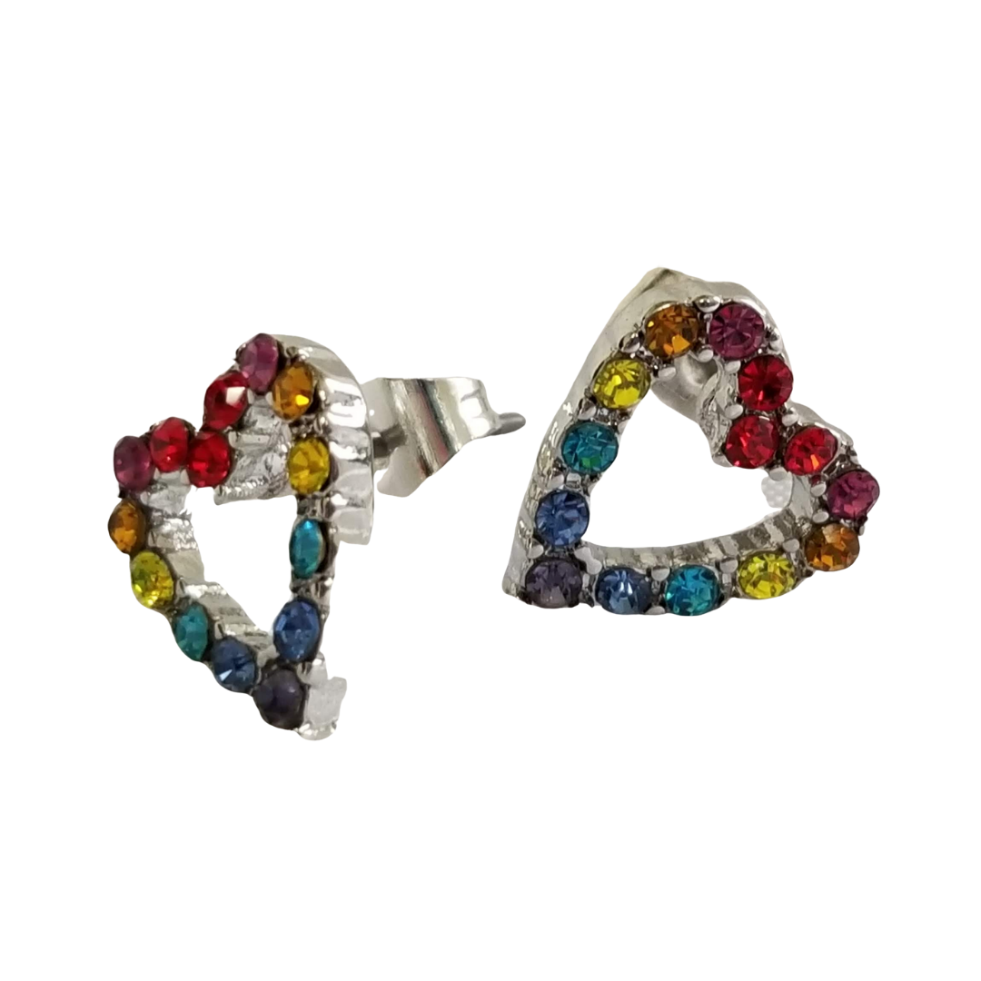 Rainbow Heart Stud Earrings - DearBritt