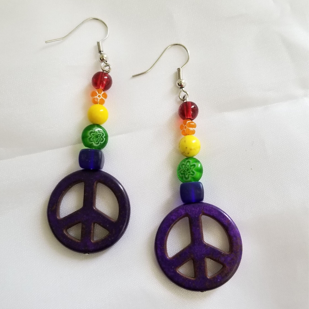 Rainbow Peace Earrings