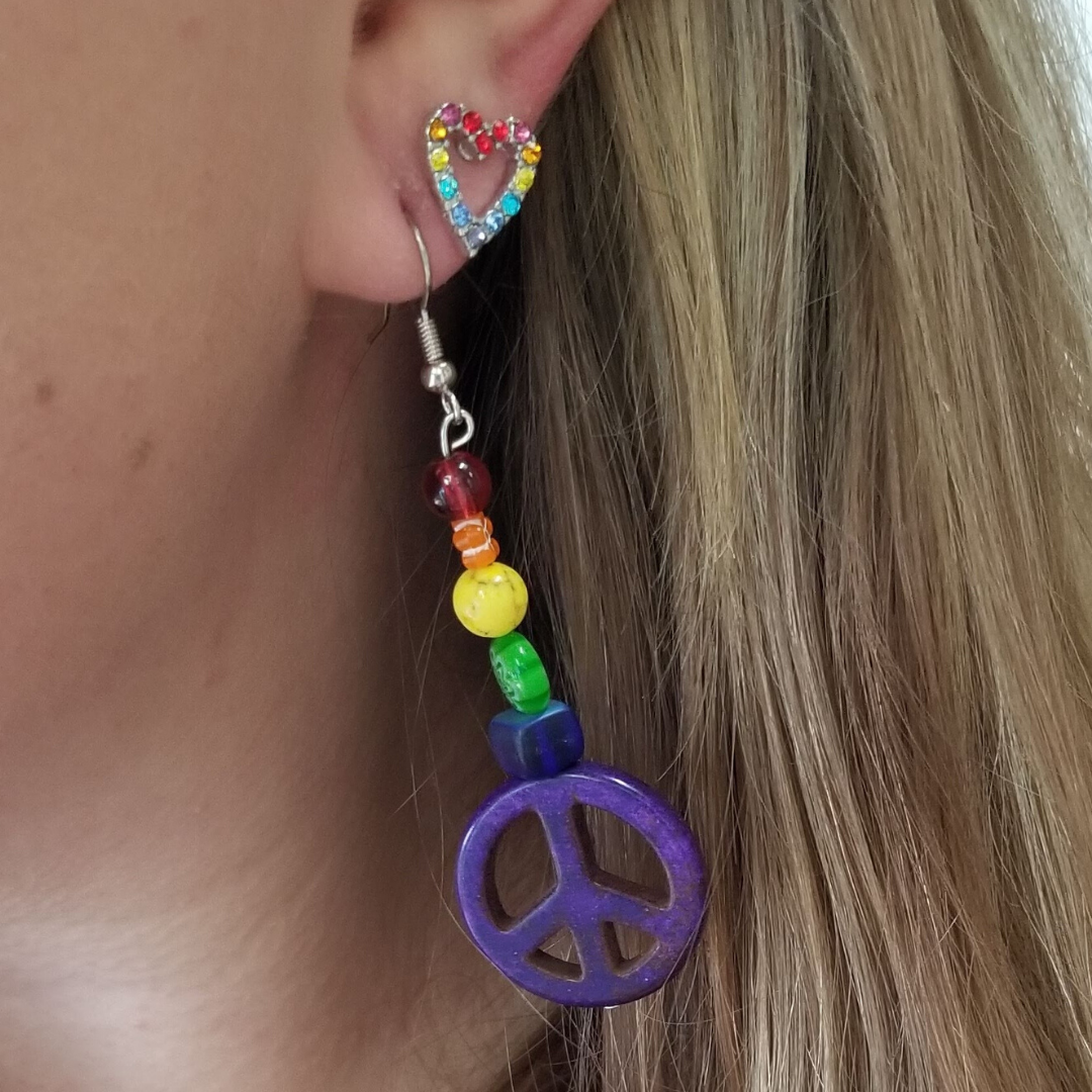 Rainbow Peace Earrings