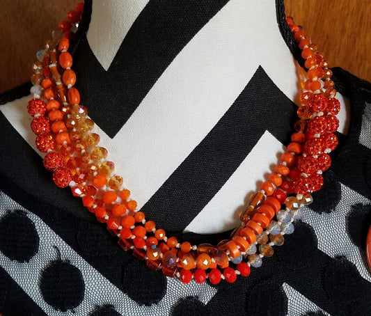 Long Orange Knotted Necklace - DearBritt