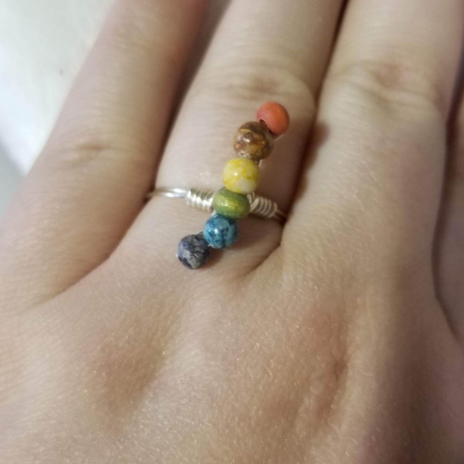 Tiny Rainbow Curve Ring - DearBritt