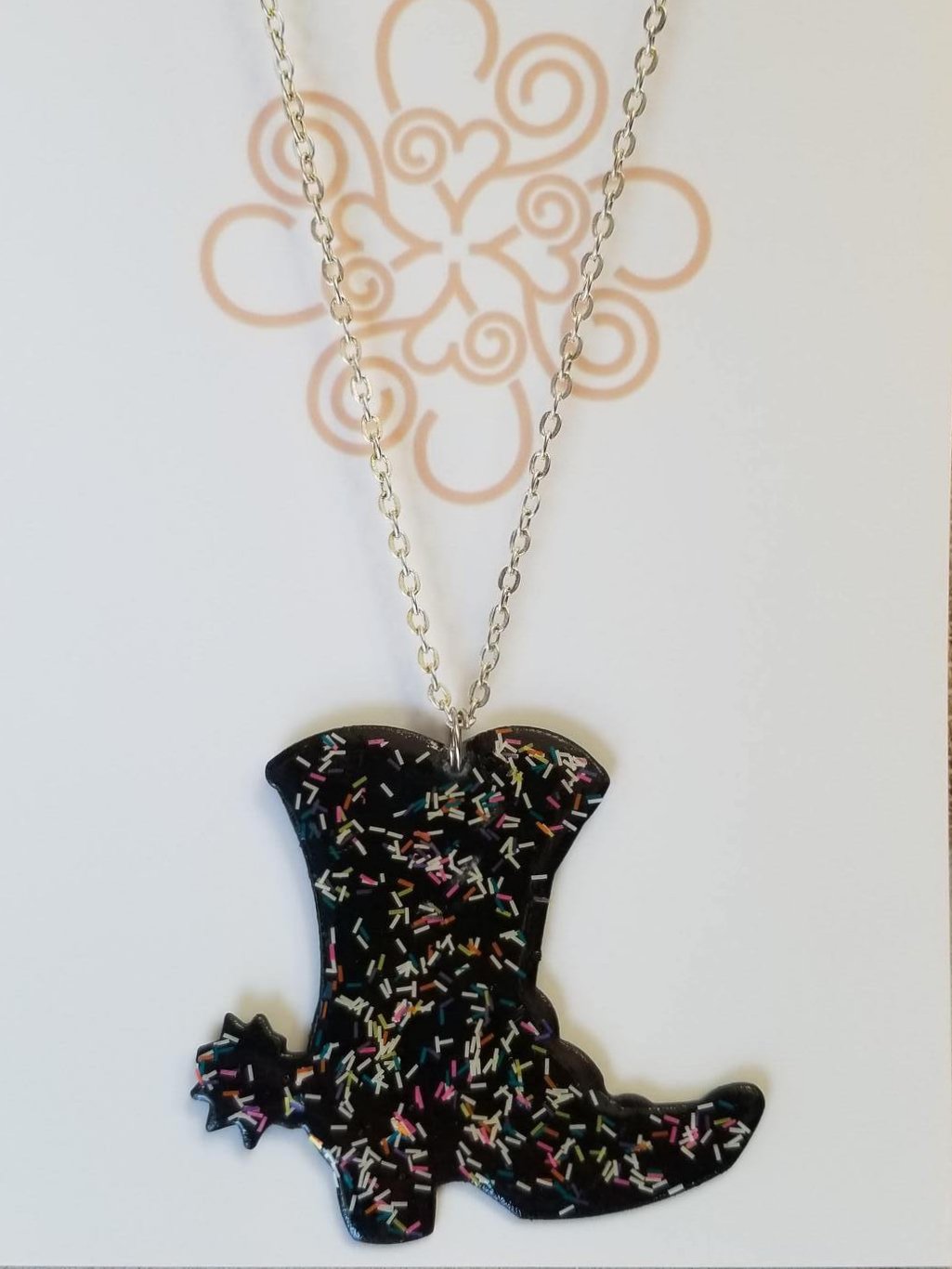 Hand Painted Cowboy Boot Necklace