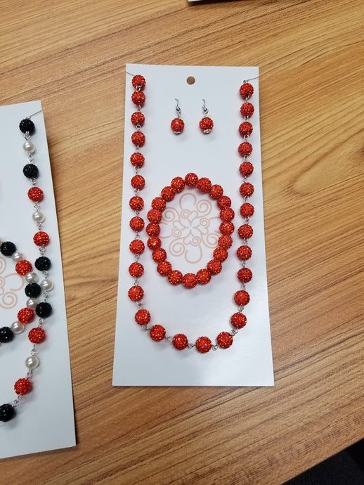 Round Sparkle Bead Jewelry Set