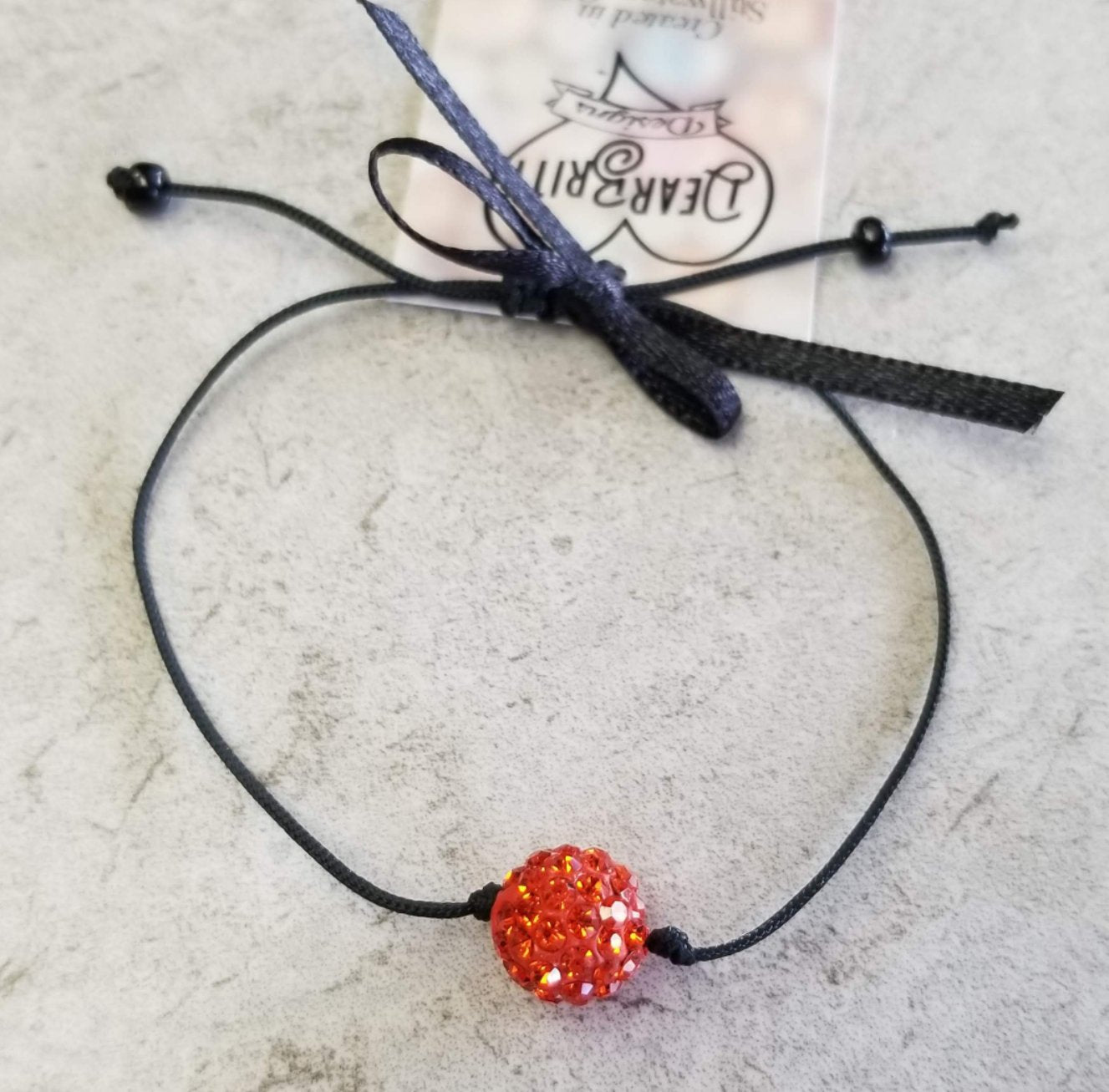 Black & Red Sparkle Bead Knotted Necklace – DearBritt Jewelry Designs