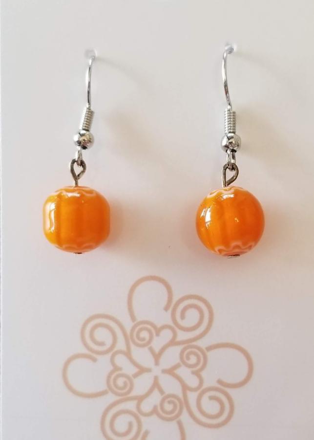 Orange Millefiori Earrings - DearBritt