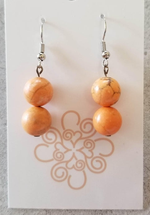 Double Orange Turquoise Earrings - DearBritt