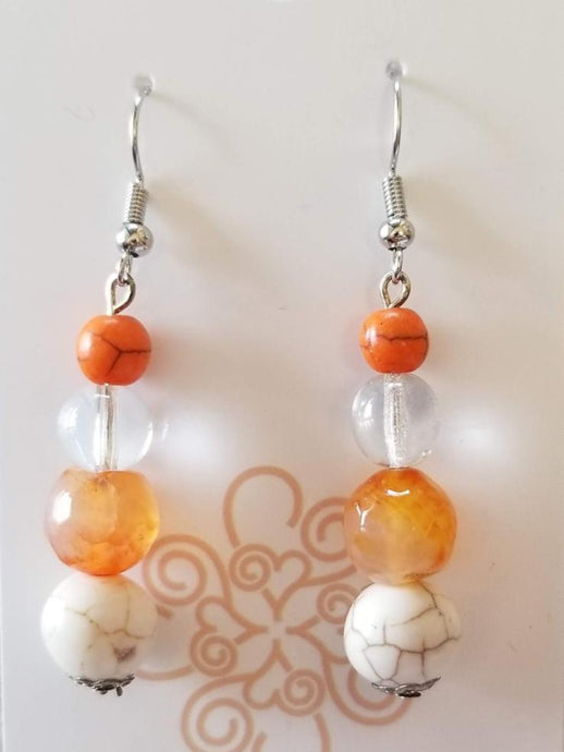 Orange Multi Bead Earrings