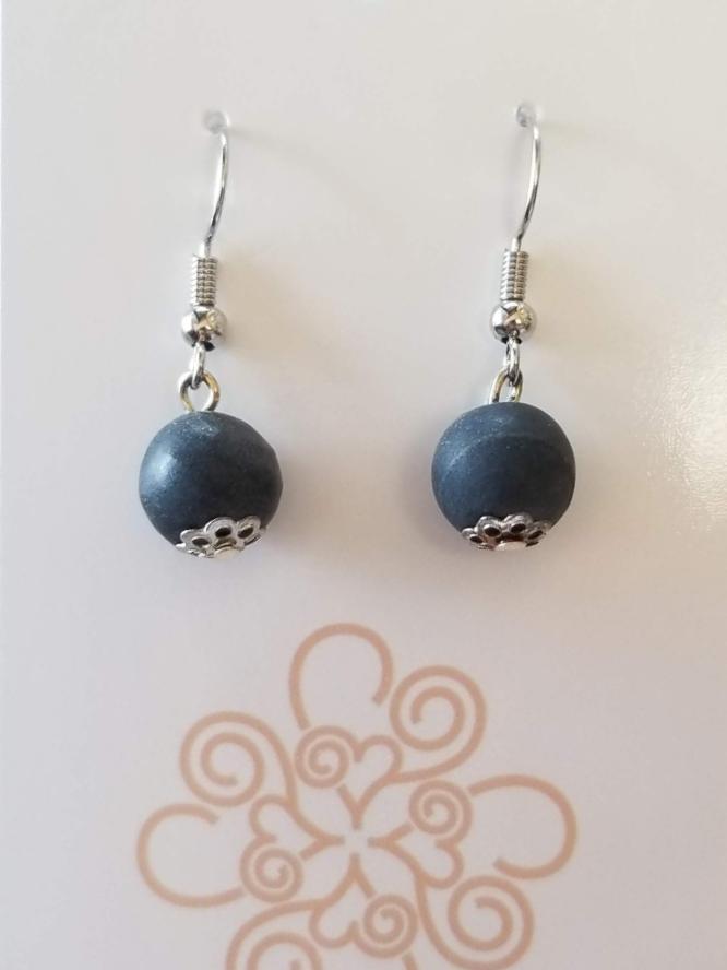 Small Round Stone Earrings