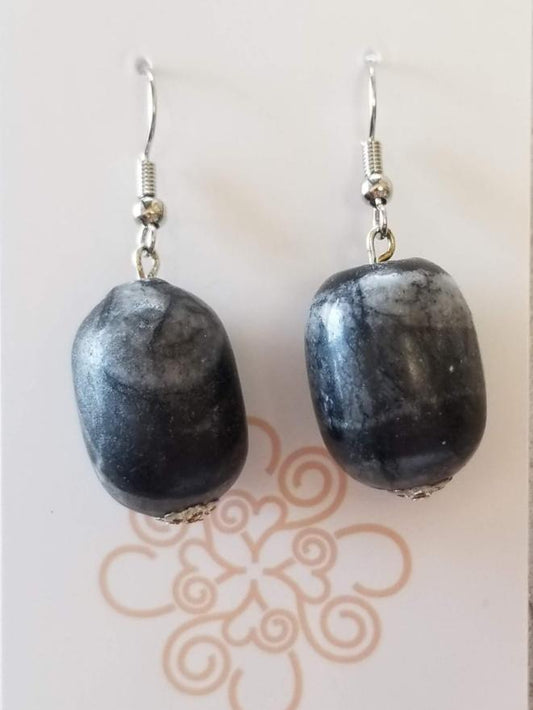 Oval Stone Earrings