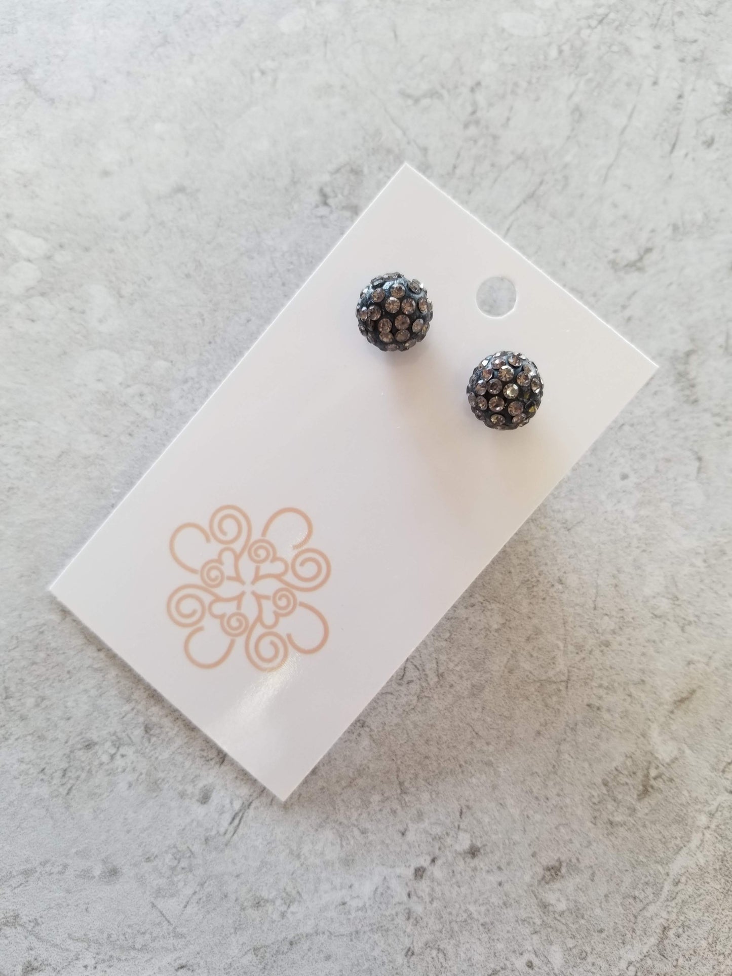 Gray Sparkle Stud Earrings