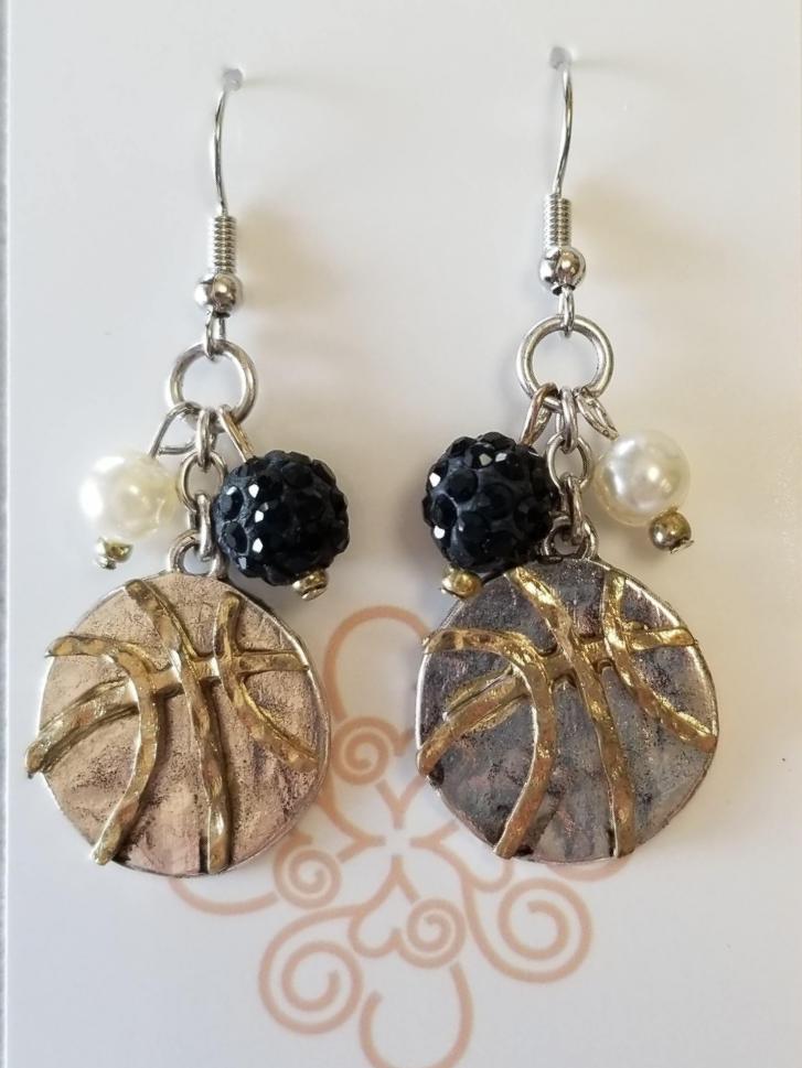 Basketball Charm Earrings - hypoallergenic and nickel free hooks - DearBritt Designs