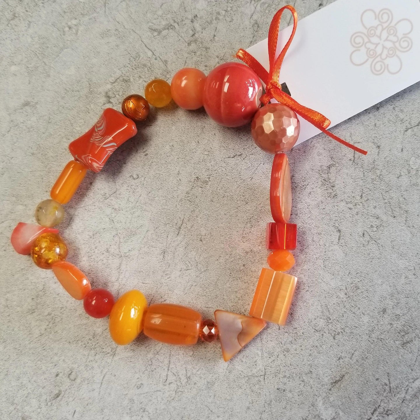 Orange Multi Bead Bracelet 2 - DearBritt