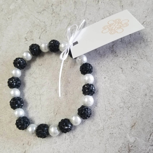 Sparkle Bracelet - Black & Pearl