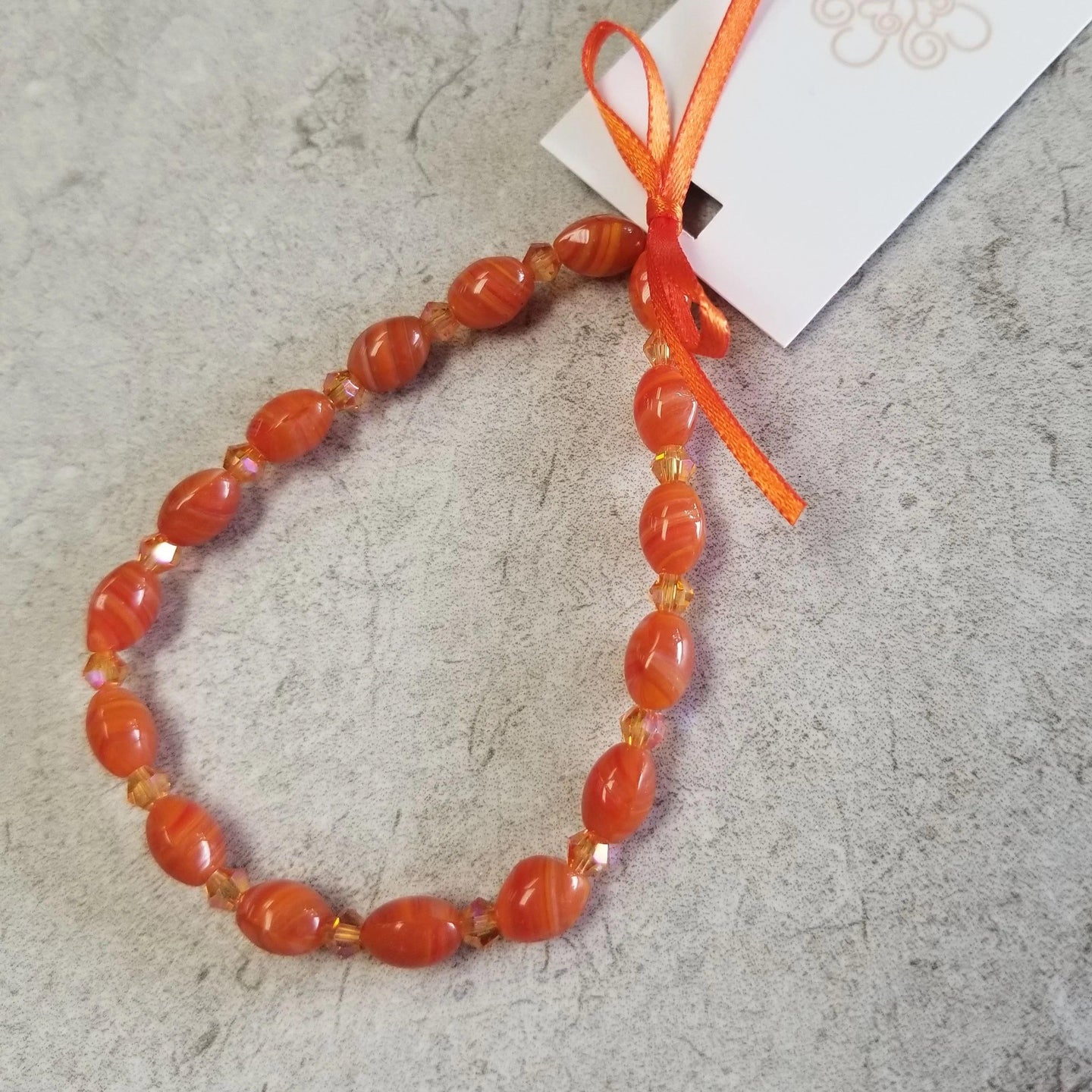 Orange and Crystal Bracelet - DearBritt