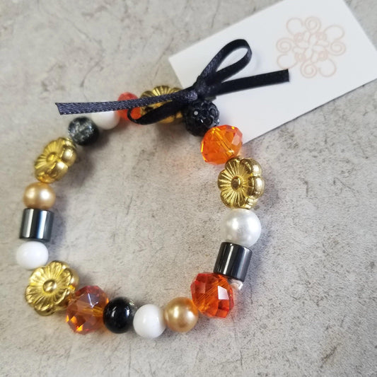 Multi Orange Black & Gold Bracelet - DearBritt