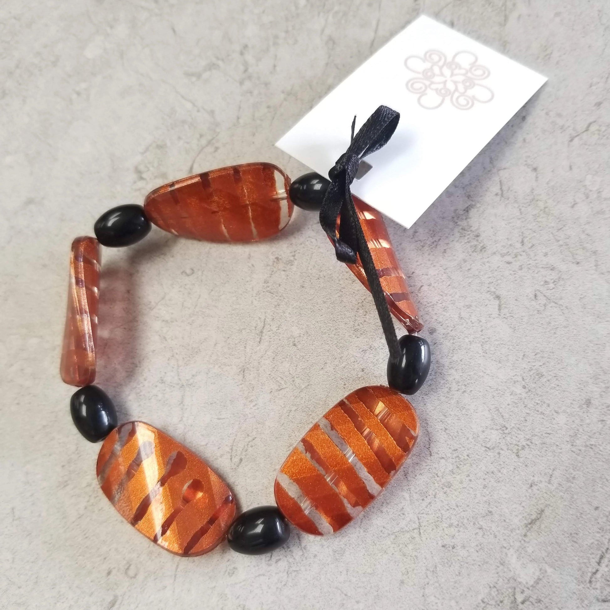 Burnt Orange and Black Bracelet - DearBritt