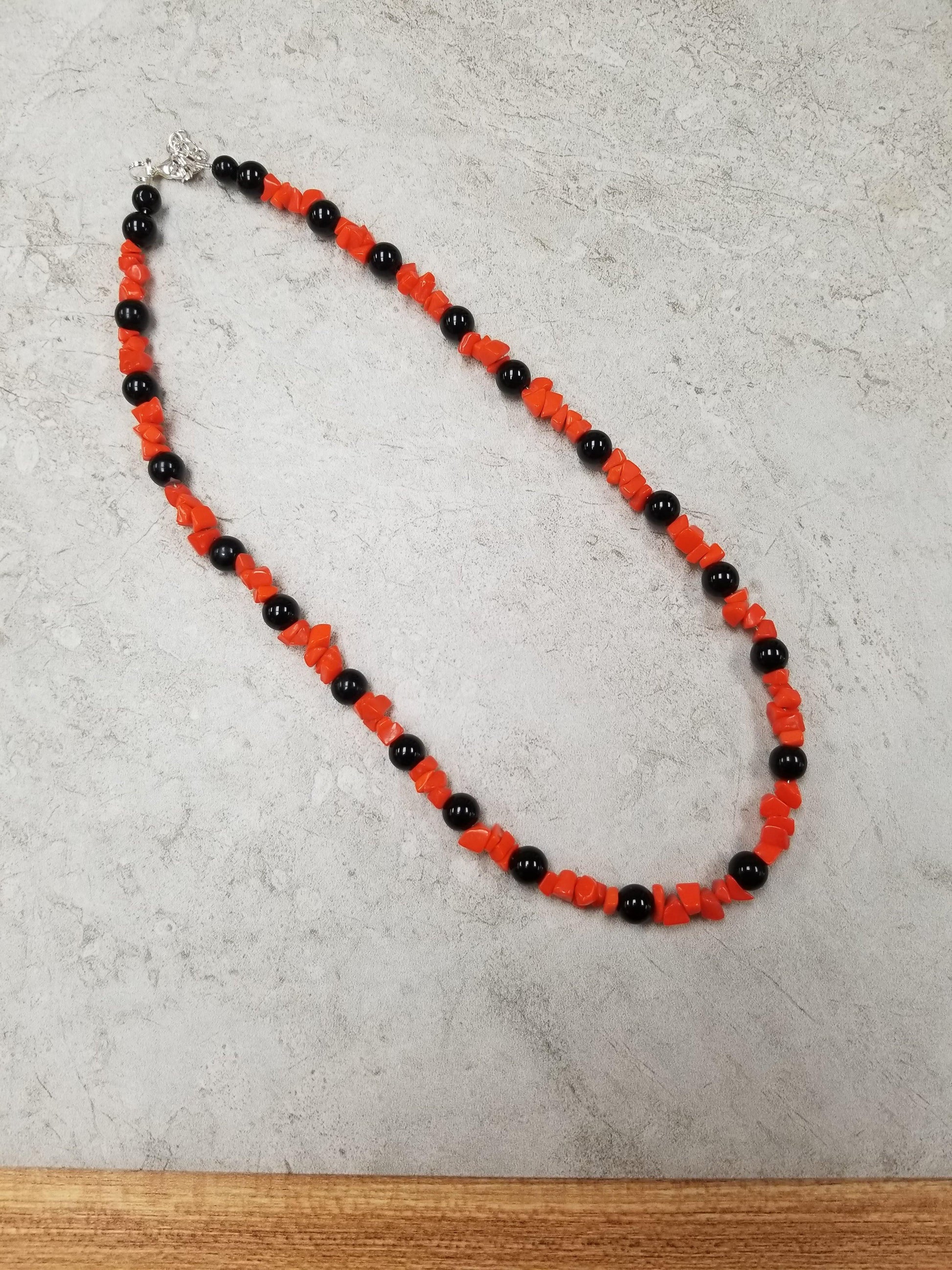 Orange Chip & Black Necklace - DearBritt