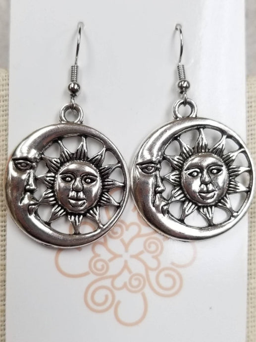 Silver Sun & Moon Earrings - DearBritt