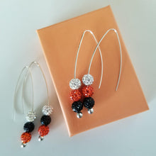 Stacked Orange & Black Sparkle Earrings - DearBritt