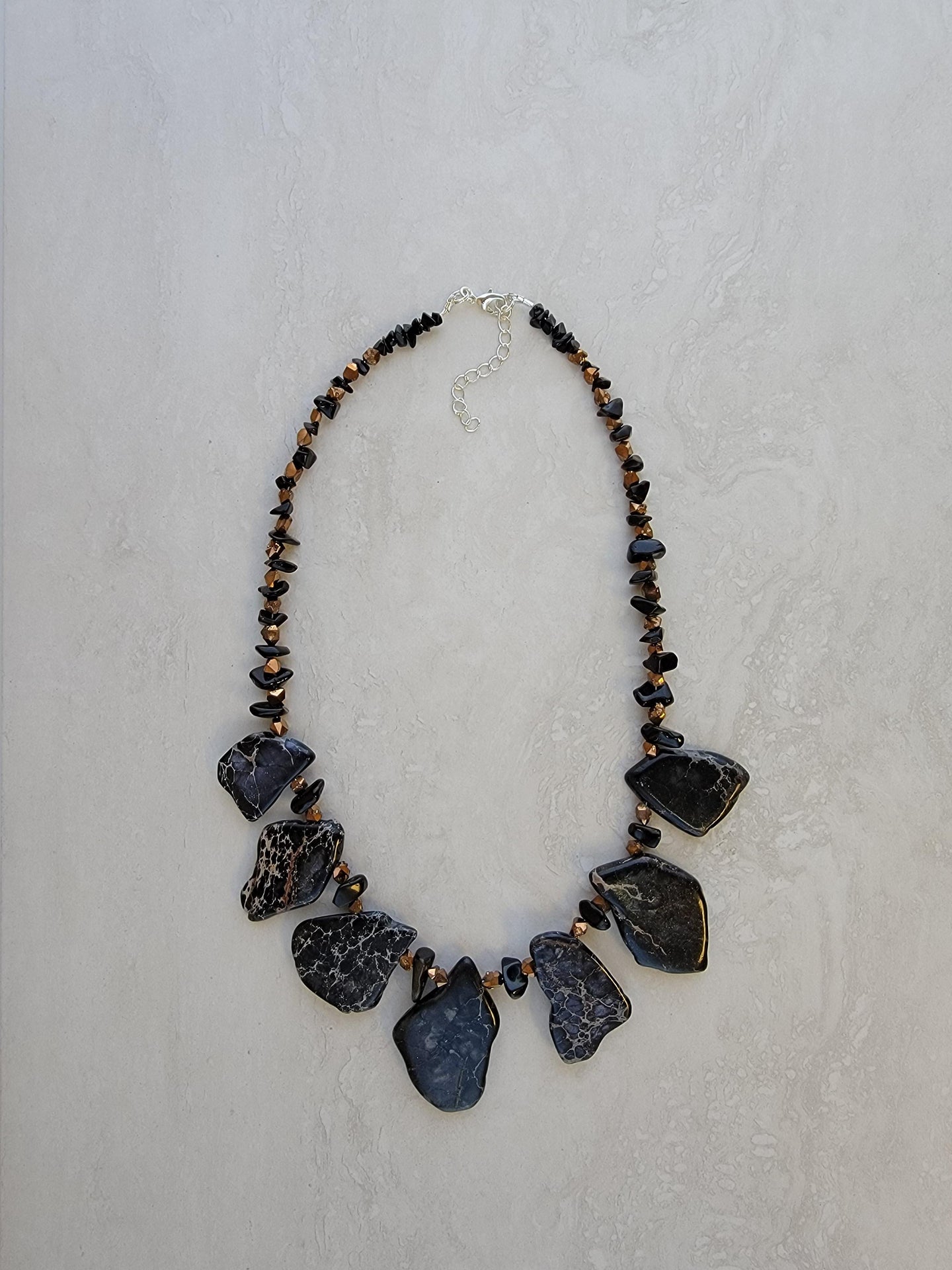 Black & Gold Stone Necklace - DearBritt