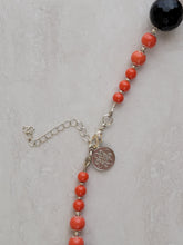 Black & Orange Crystal Round Necklace - One of a kind