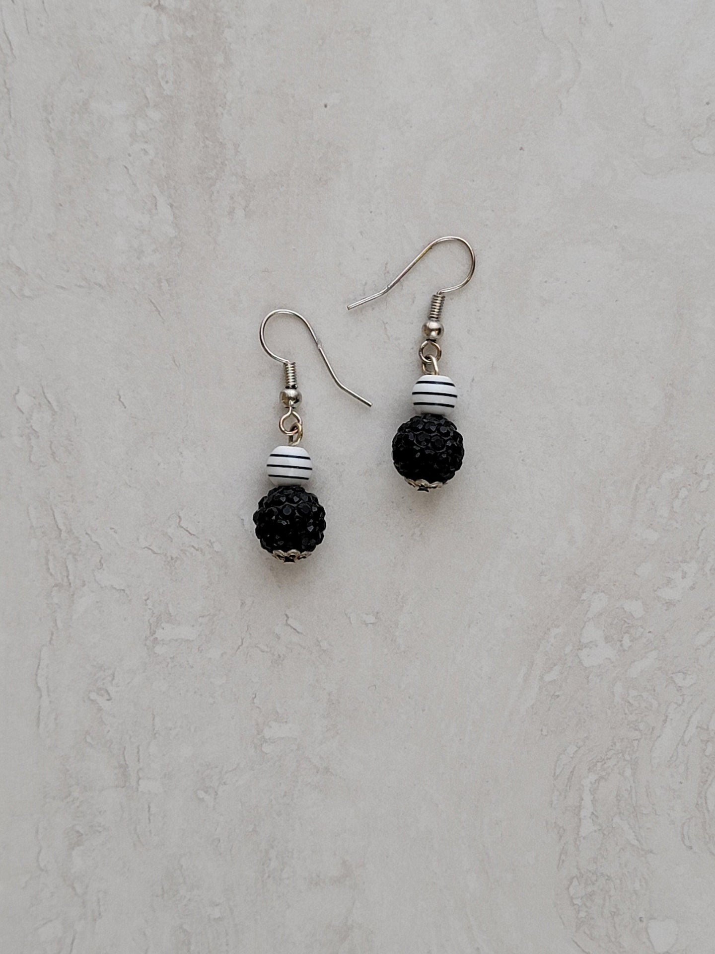 Black & White Art Deco Earrings - One of a kind