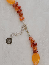 Orange Glass Teardrop Necklace - One of a kind
