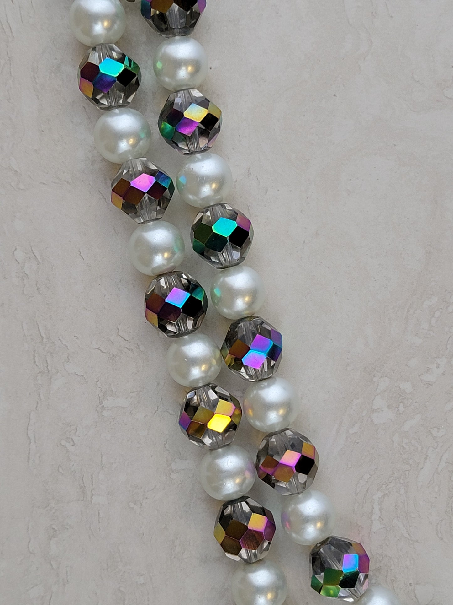 Iridescent & Pearl Necklace - One of a kind