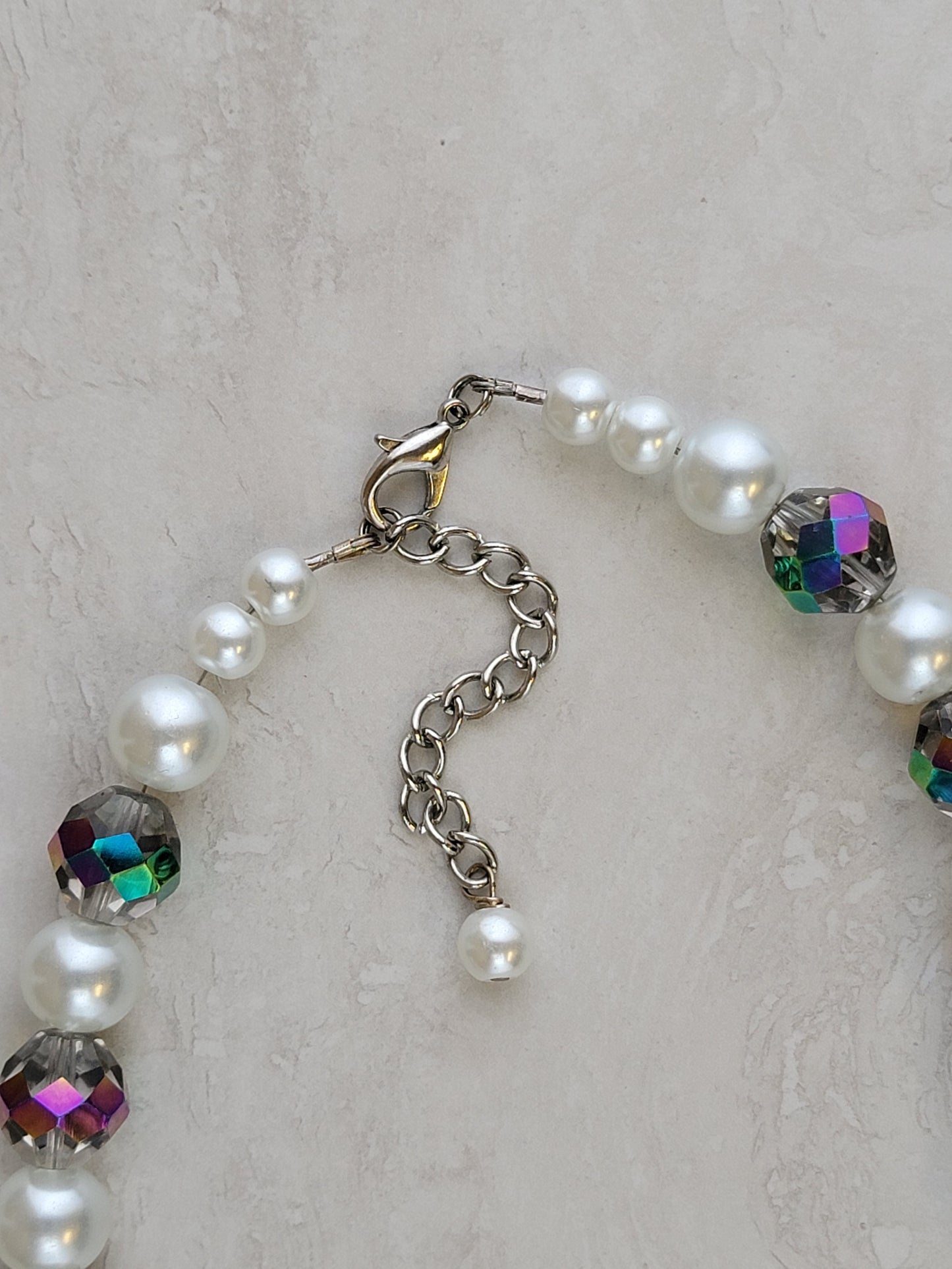 Iridescent & Pearl Necklace - One of a kind