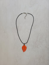 Orange Turquoise Leaf Necklace