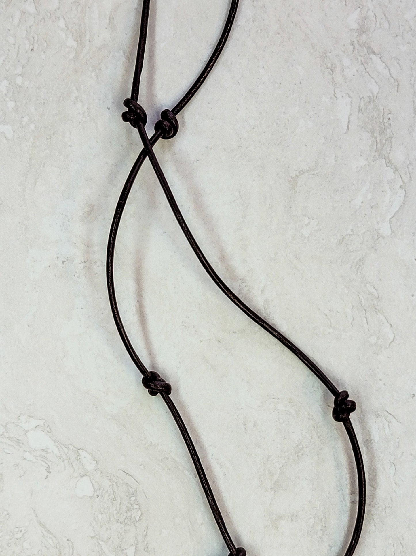 Ocean Trinket Necklace - Brown Leather - One Of A Kind