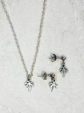 Petite Palm Tree Jewelry Set - Silver - Matching Necklace & Earrings - One Of A Kind