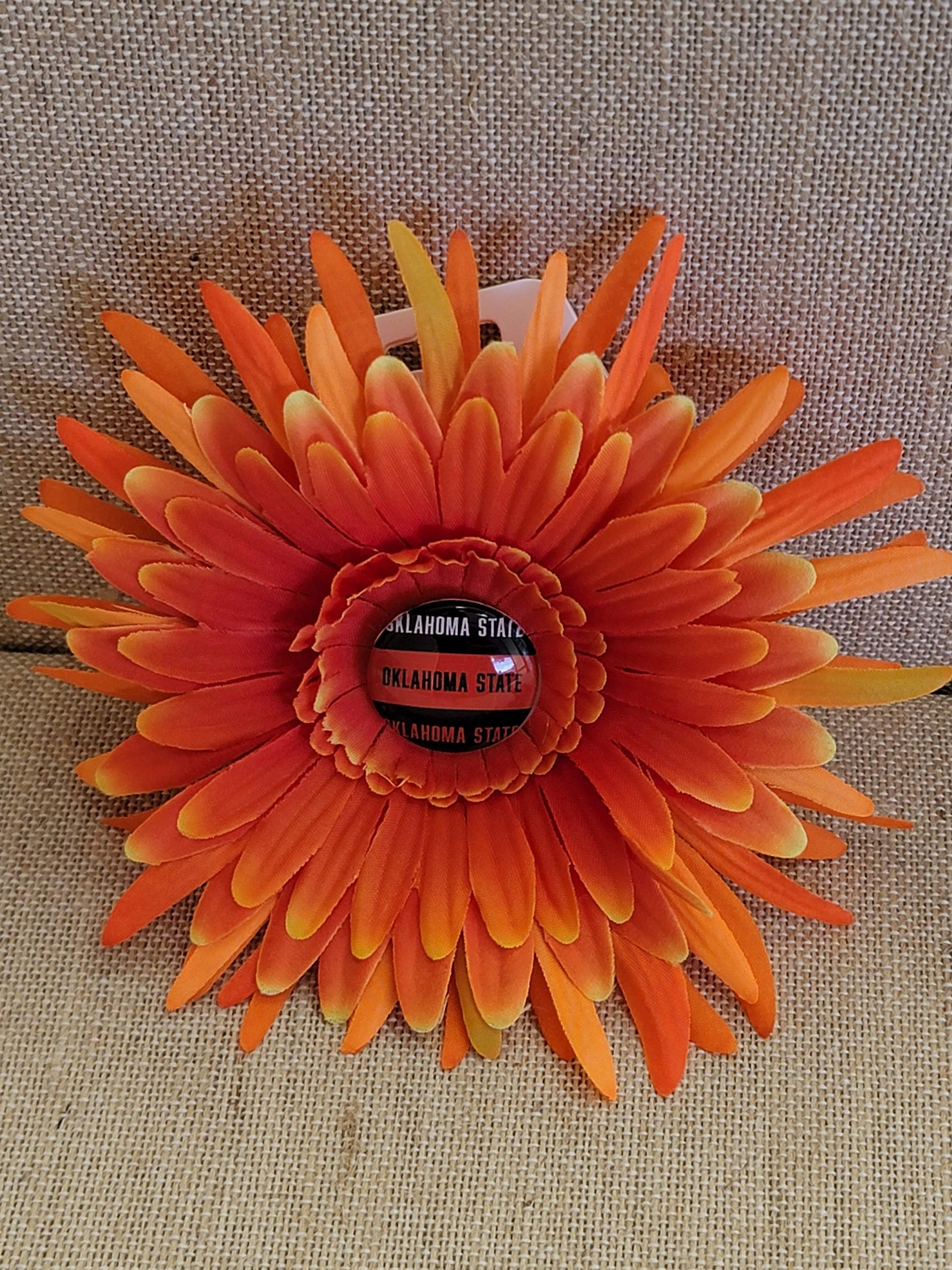 OSU Flower Hair Clip - Barrette - Handmade - One of a kind