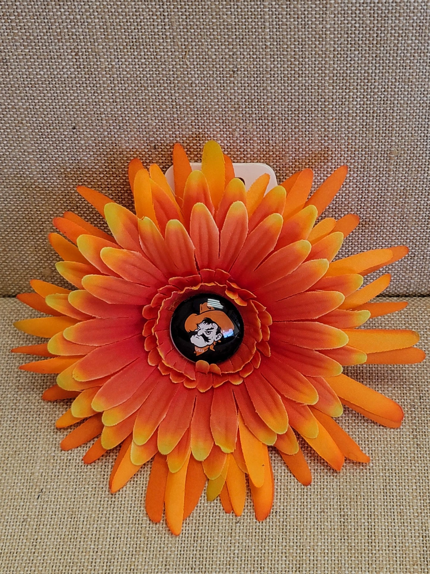 OSU Flower Hair Clip - Barrette - Handmade - One of a kind