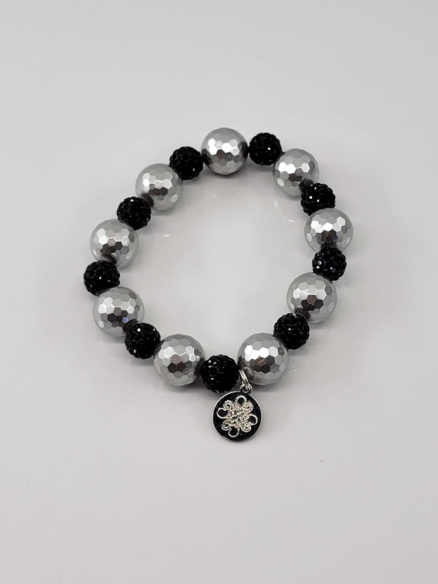 Black Sparkle &  Silver Bracelet