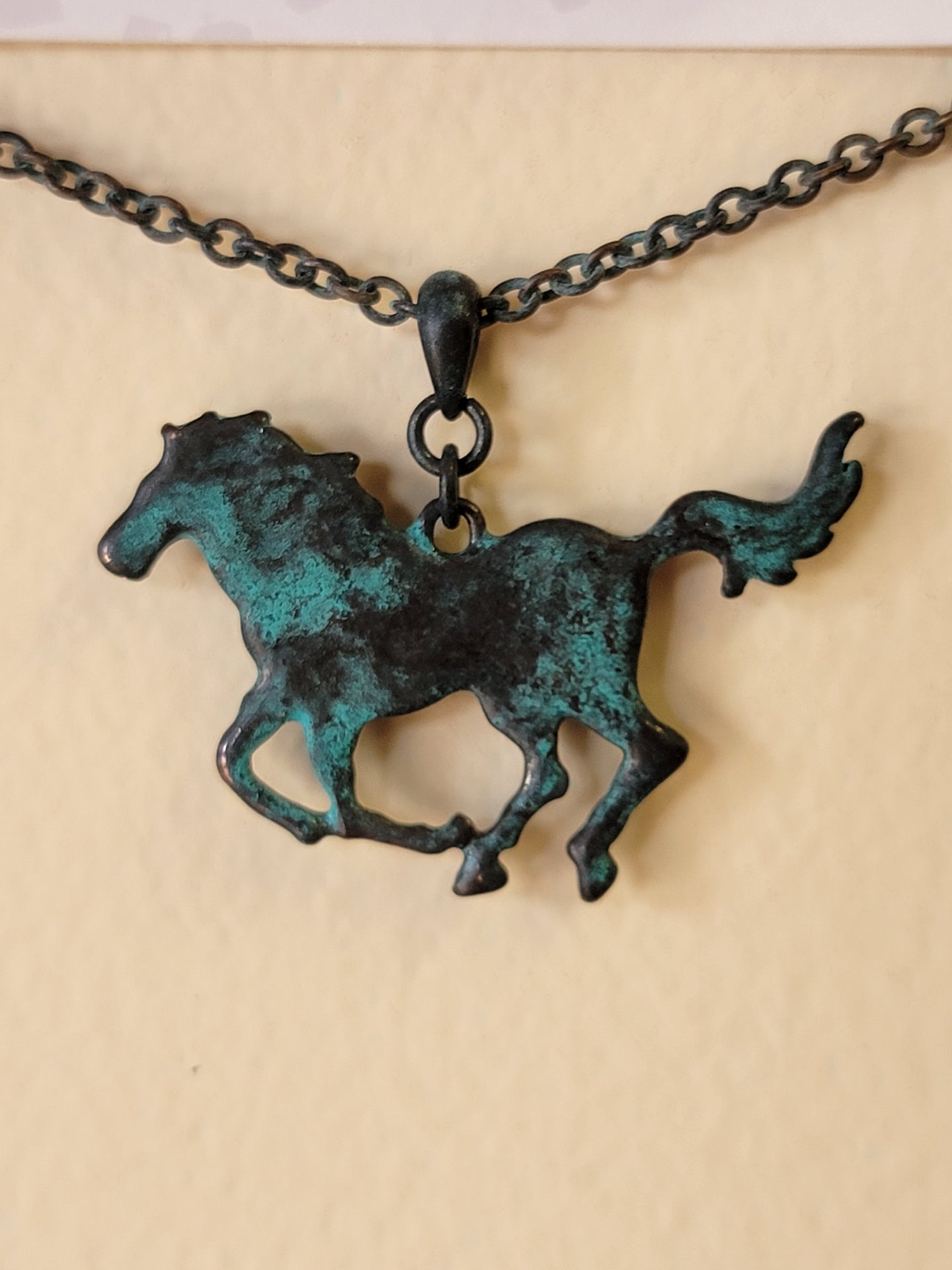 Horse Necklace - Rustic Turquoise