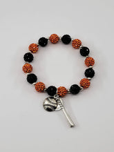 Orange, Black & Silver Sports Charm Bracelet