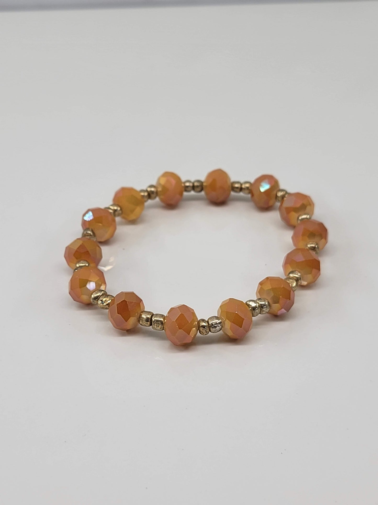 Orange & Gold Beaded Bracelet