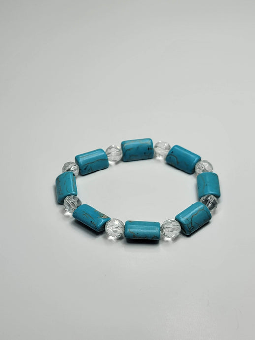 Blue Turquoise & Clear Bracelet