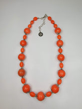 Orange & Silver Flower Necklace- One of a kind